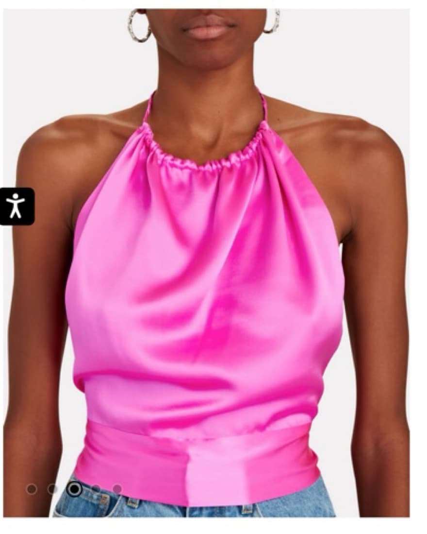 Pink Silk Tie Halter Top - Image 2