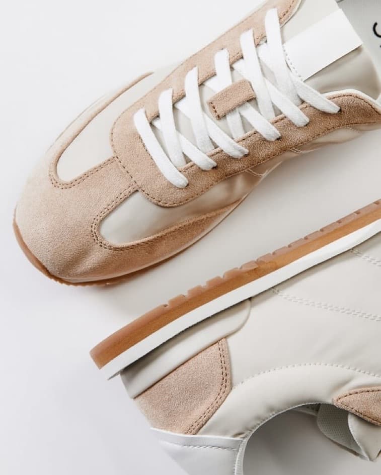 Beige Suede Lace-Up Sneakers - Image 4