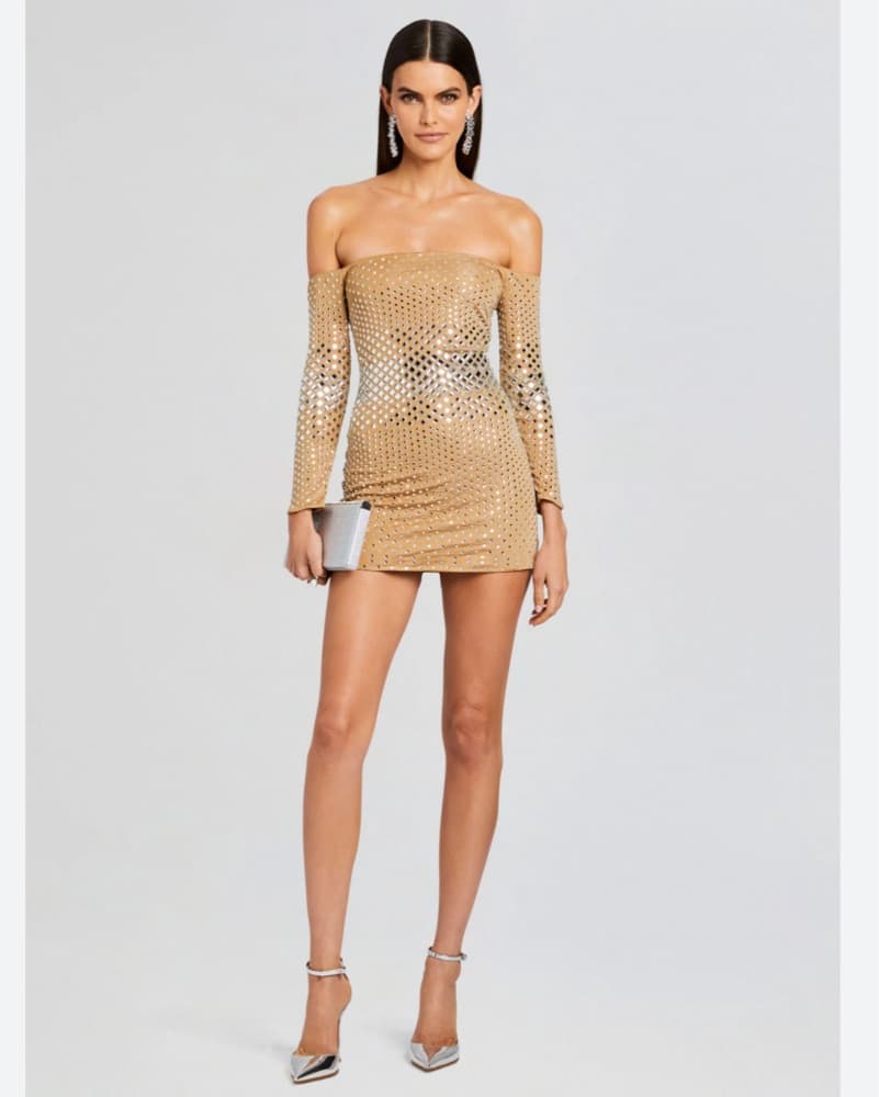 Retrofete Sparkly Mini Dress - Image 2