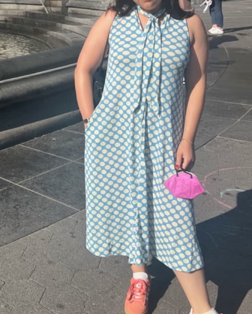 Vintage blue polka dot dress - Image 1