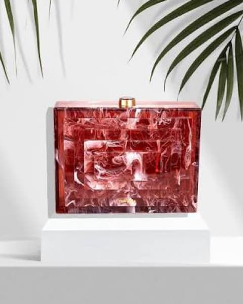 Cult Gaia Marbled Art Deco Clutch - Image 2
