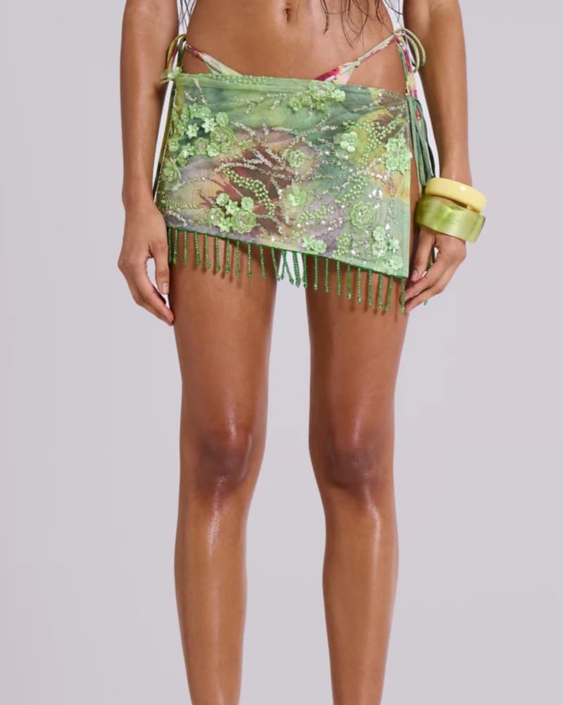 Melona Embellished Wrap Mini Skirt  - Image 1