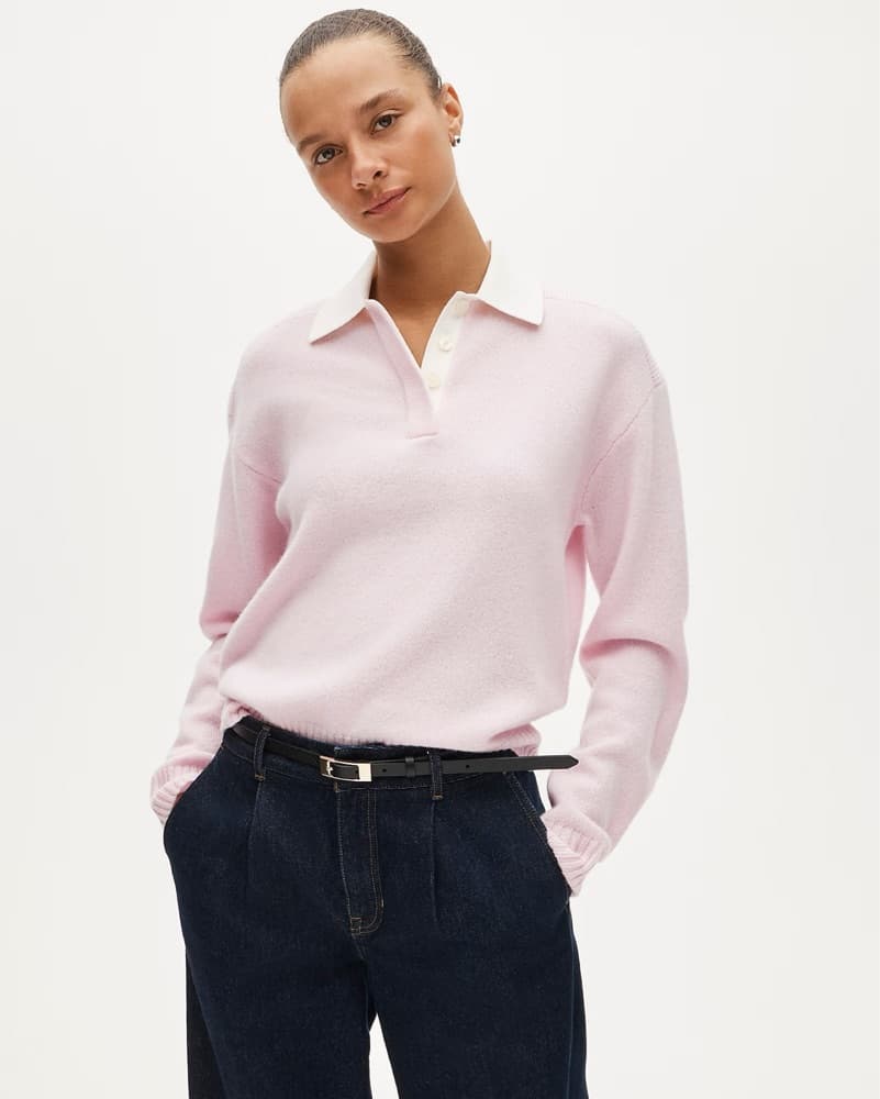 Relaxed sweater-polo in vintage wool - Image 1