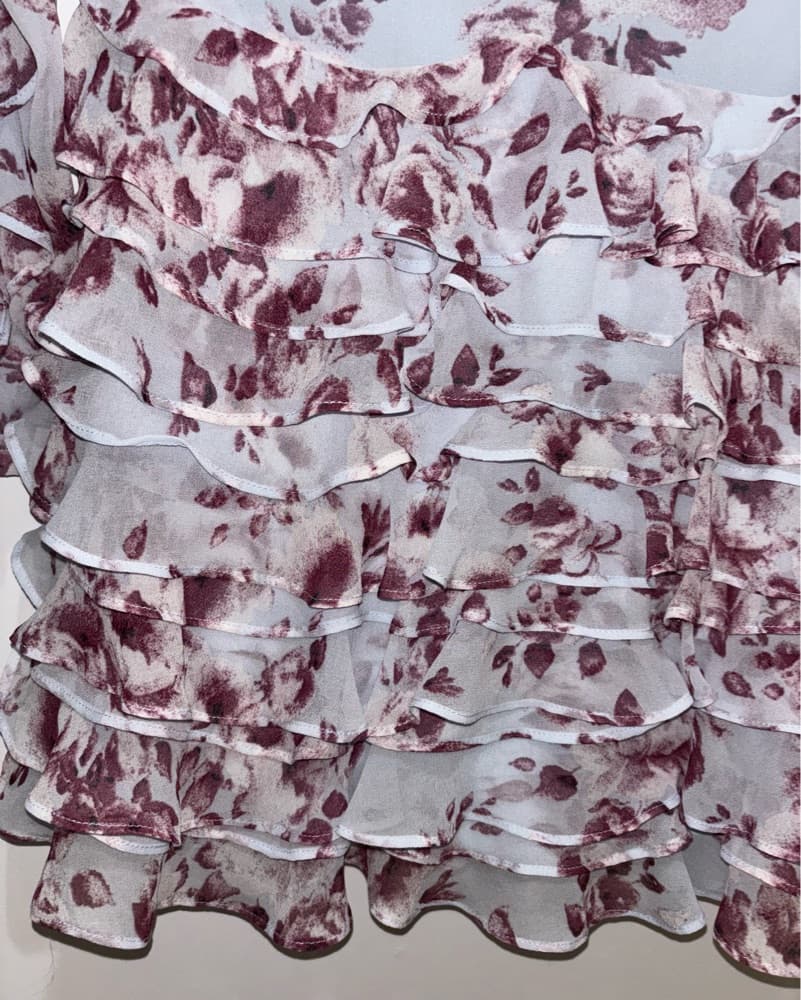 Bardot Floral Ruffle Long Sleeve Dress - Image 5