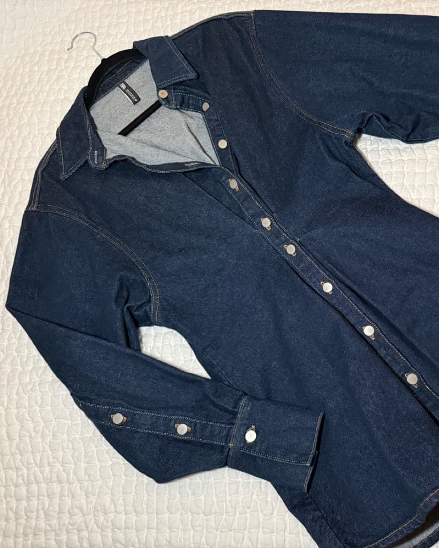 Denim Mini Buttondown Dress - Image 2