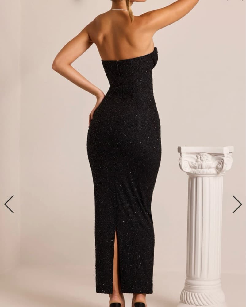 Oh Polly Black Embellished Palermo Dress - Image 2