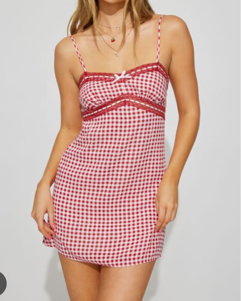 Red Gingham dress - Image 1
