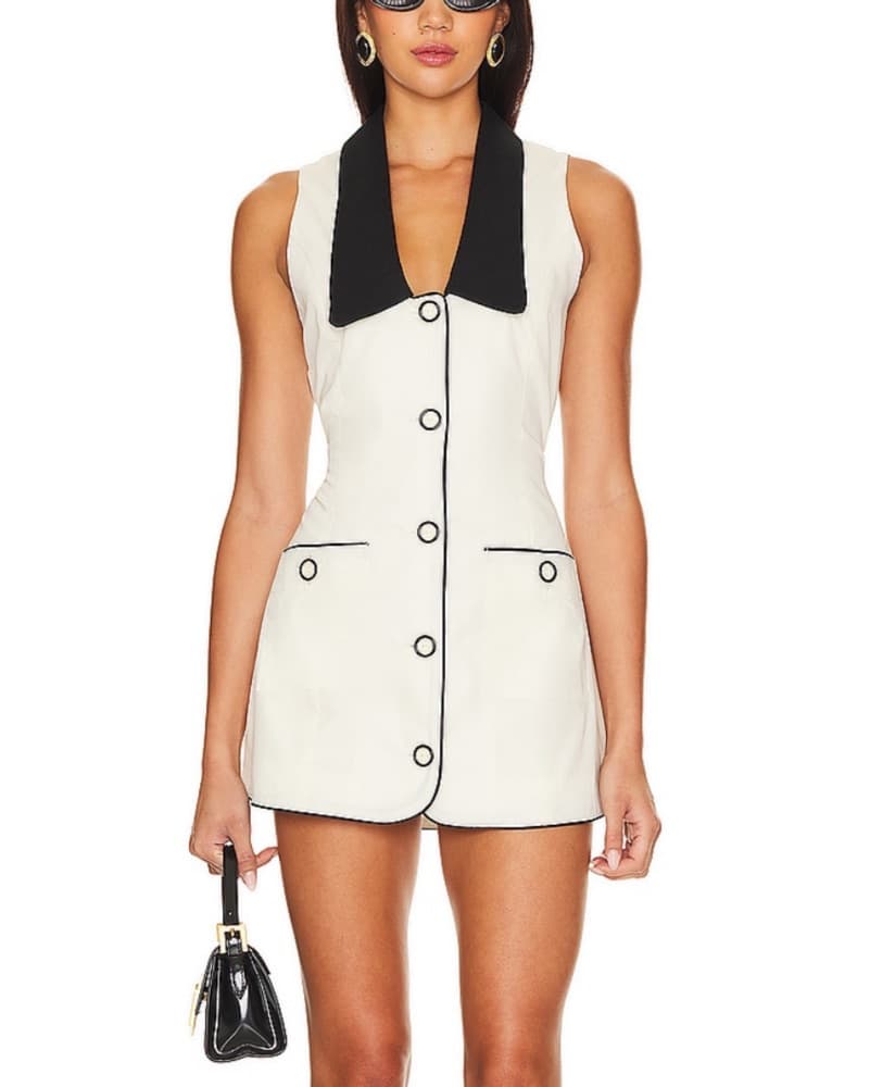 Adrienna Dress In Tuxedo - Image 1