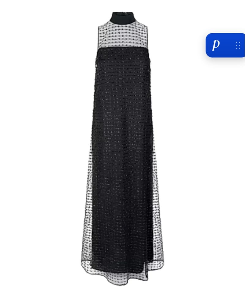 Black STAUD Sequin and Mesh Maxi Dress - Image 3