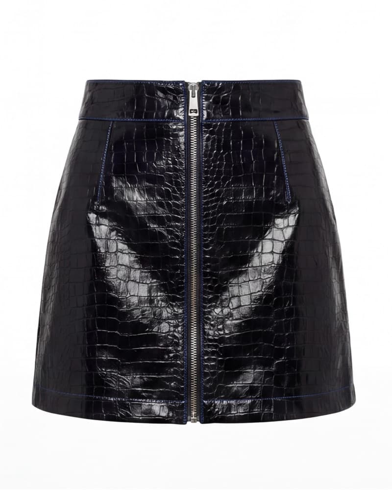 Sleek Crocodile Mini Skirt And Jacket - Image 4