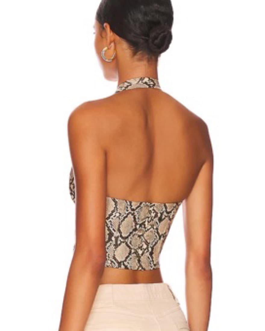 Miaou Snakeskin Halter Top - Image 2