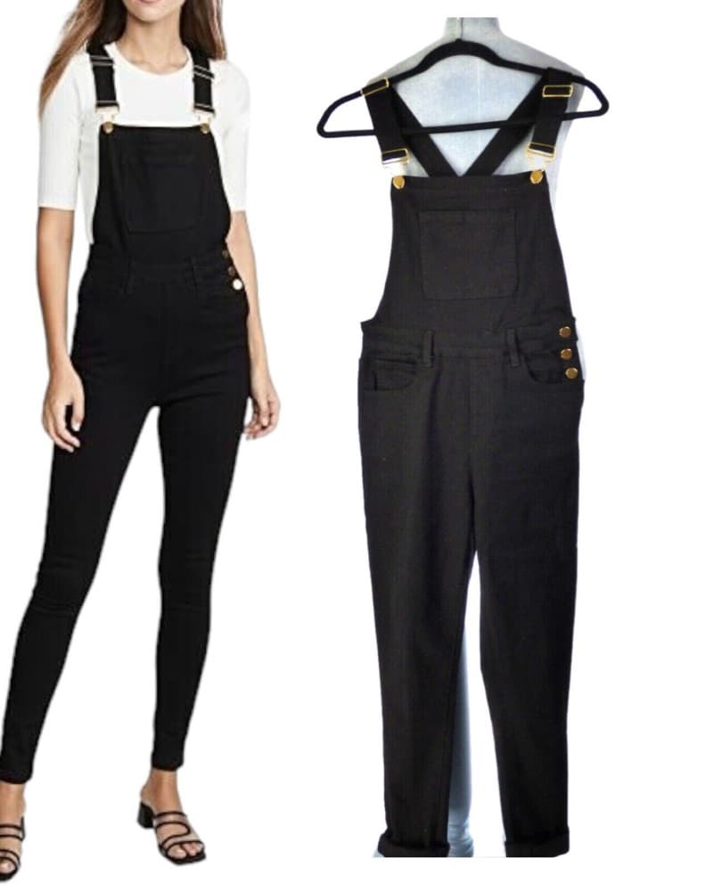 WeWoreWhat Chic Black Denim Overalls - Image 3