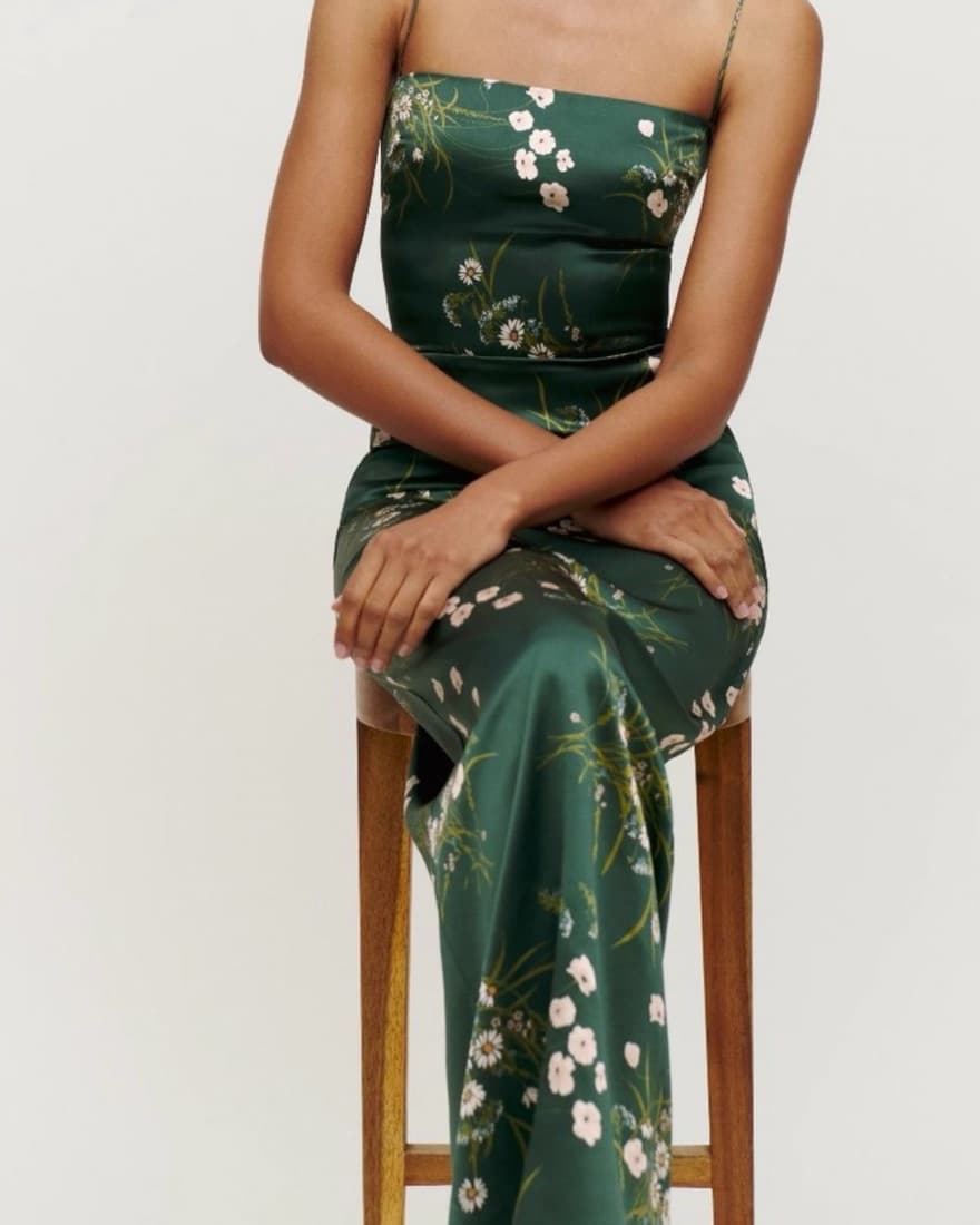 Reformation Frankie Silk Dress - Buena - Image 2