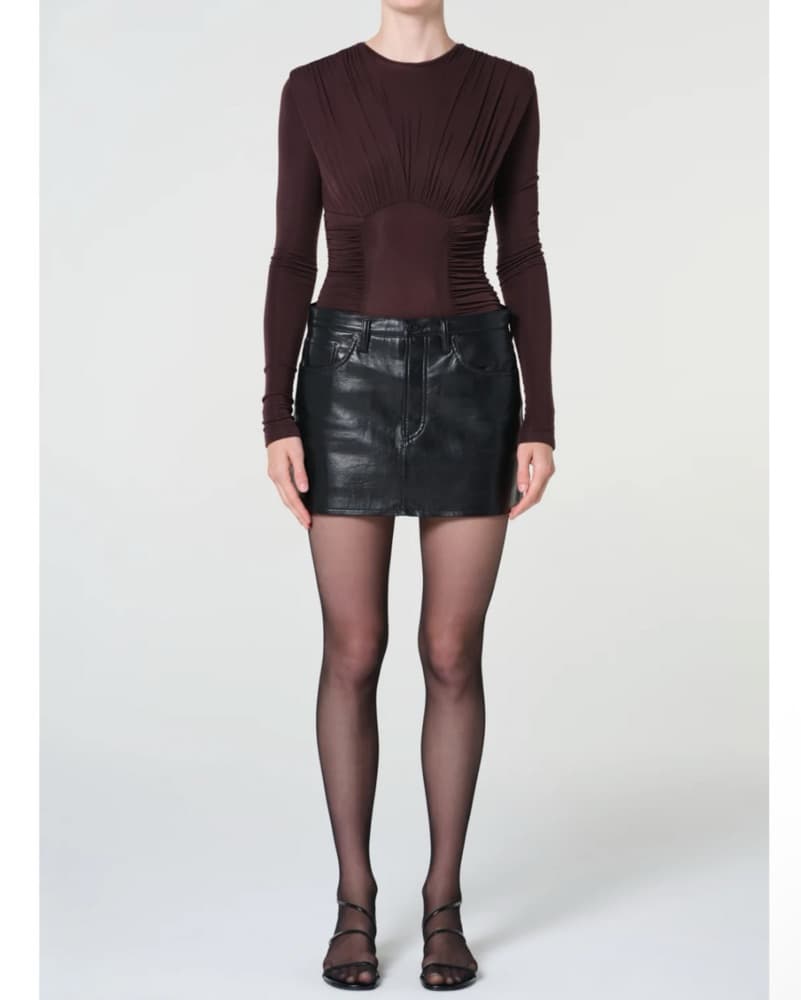 AGOLDE Leather Mini Skirt - Image 1