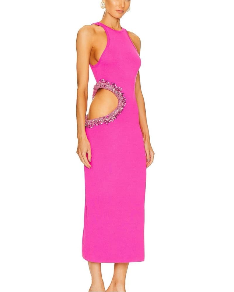Hot Pink Cult Gaia KatinaKnit Midi Dress - Image 1