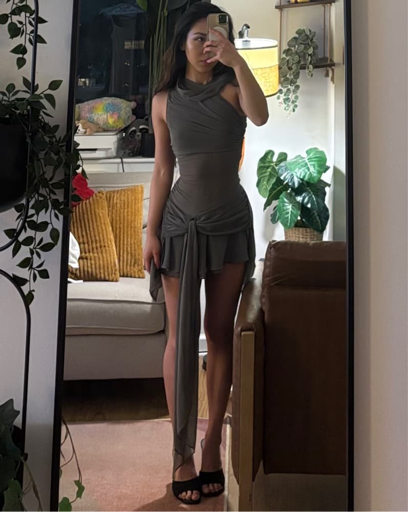 Danielle Guizio Cyrielle Dress In Grey - Image 4