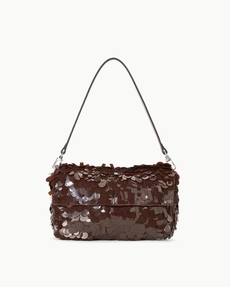 Staud Brown Sequin Shoulder Bag - Image 1