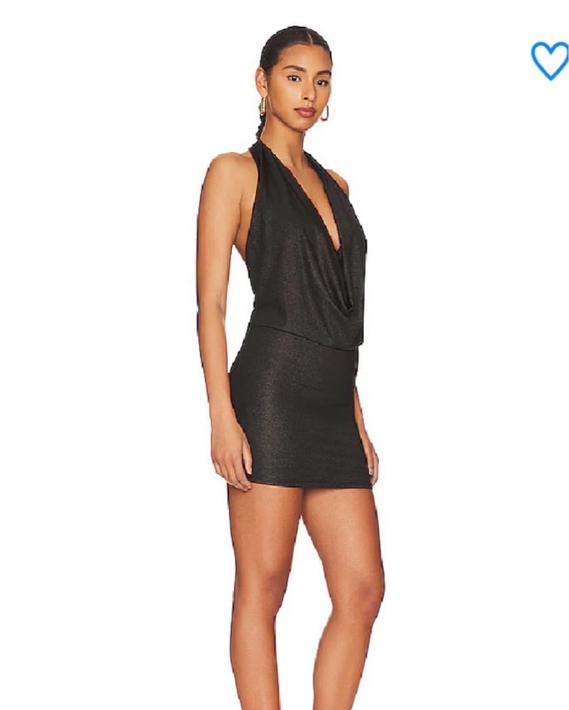 Tina Mini Dress Black Sparkle - Image 2