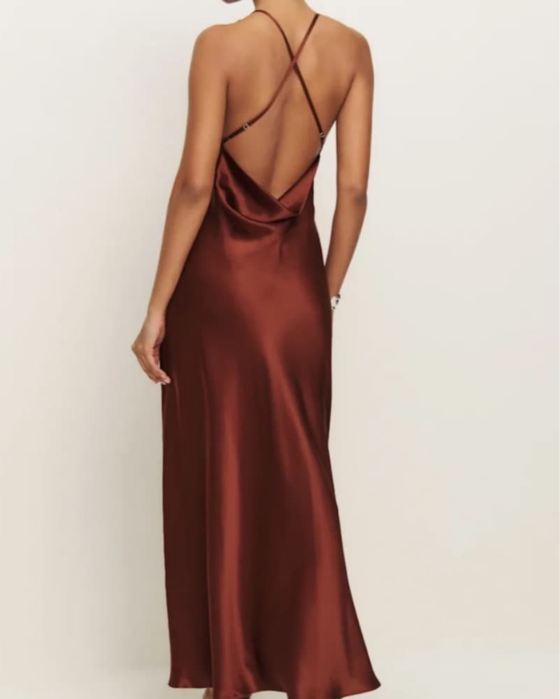 Reformation - Rayana Silk Dress Fig Jam - Image 2