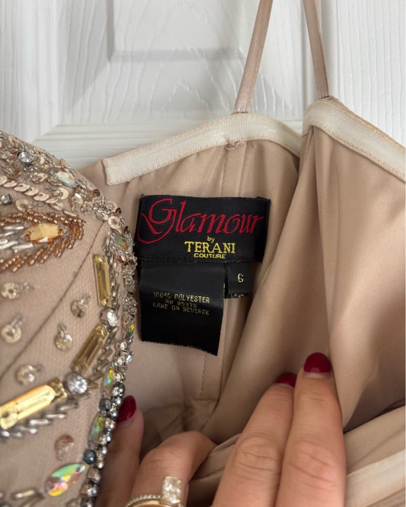 Glamour by Terani Gold Sequin Prom Dre'  - Image 5