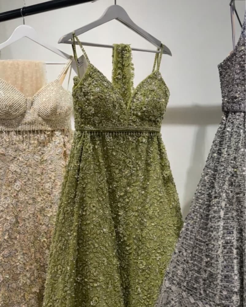 Green Designer Lehenga - Image 3