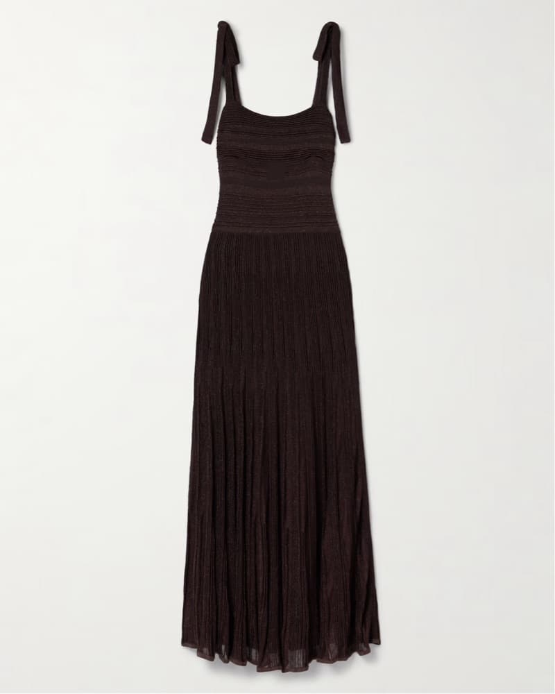 Zimmerman Brown Pleated Maxi Dress Sz 1 - Image 1