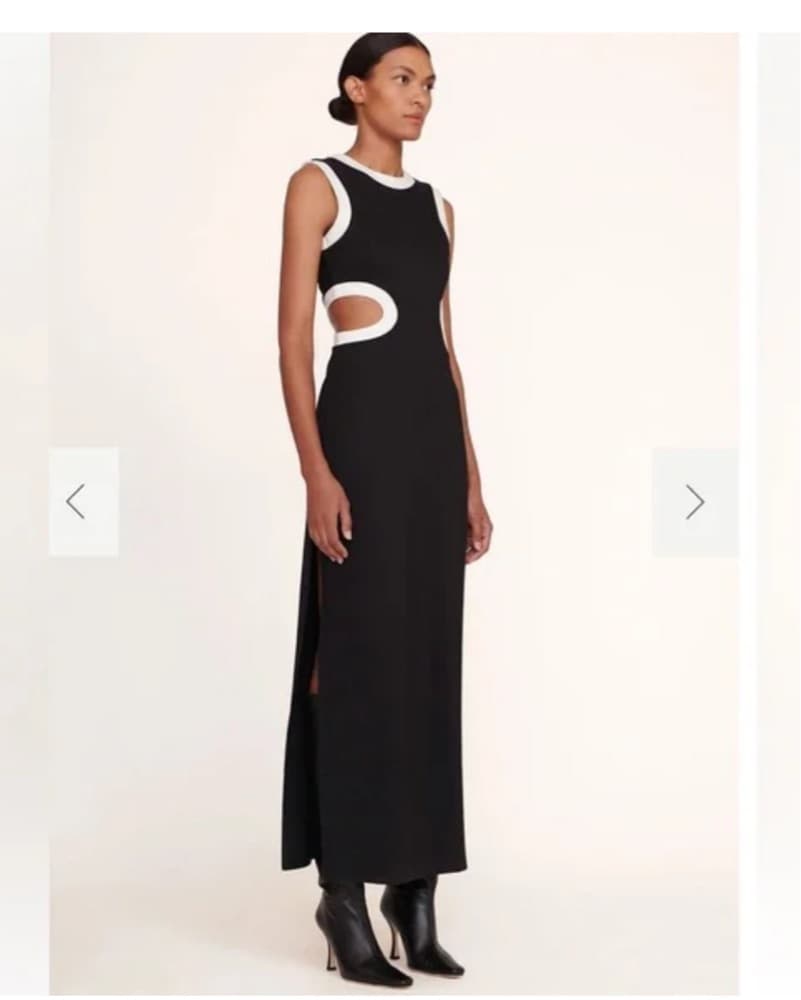 Staud Black Maxi Dress with Cut-Outs - Image 1