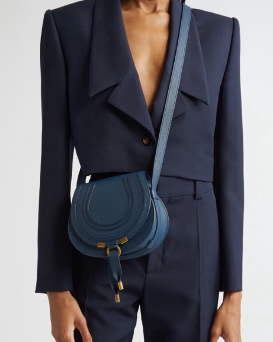 Chloe Navy Leather Crossbody - Image 3