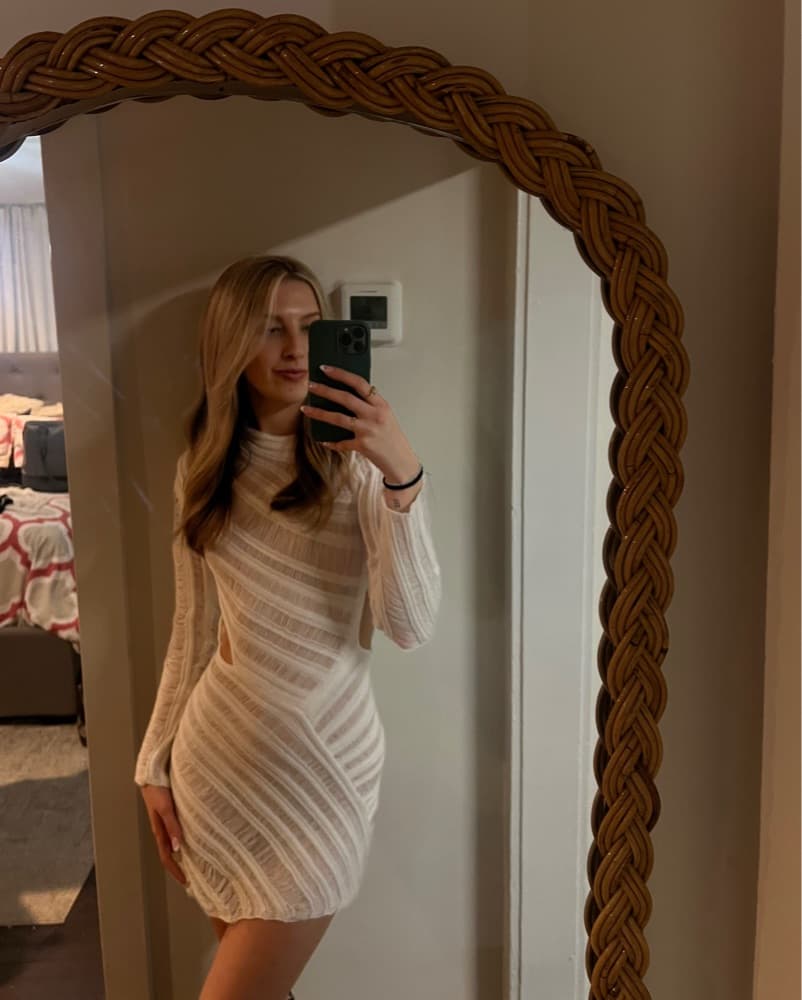 Peppermayo White Knit Dress - Image 1