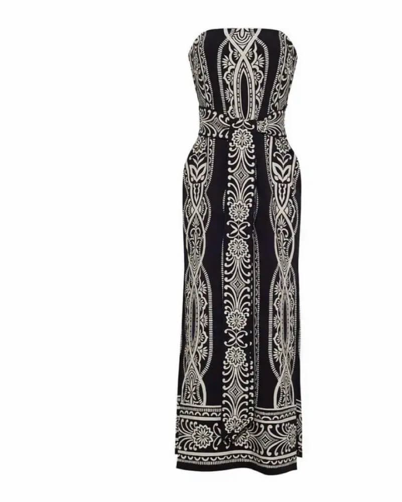 Cara Cara Black & White Patterned Dress - Image 1