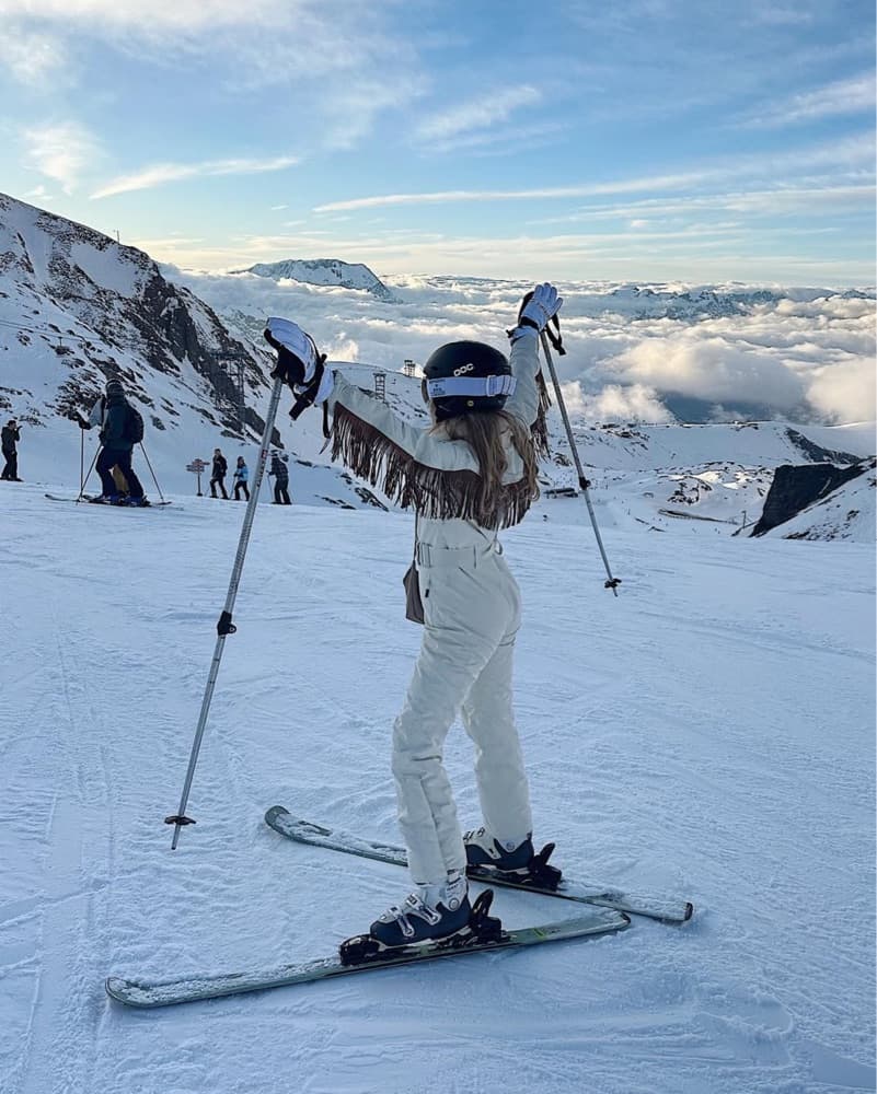 Cream Cowgirl Fringe Ski Suit  - Image 2