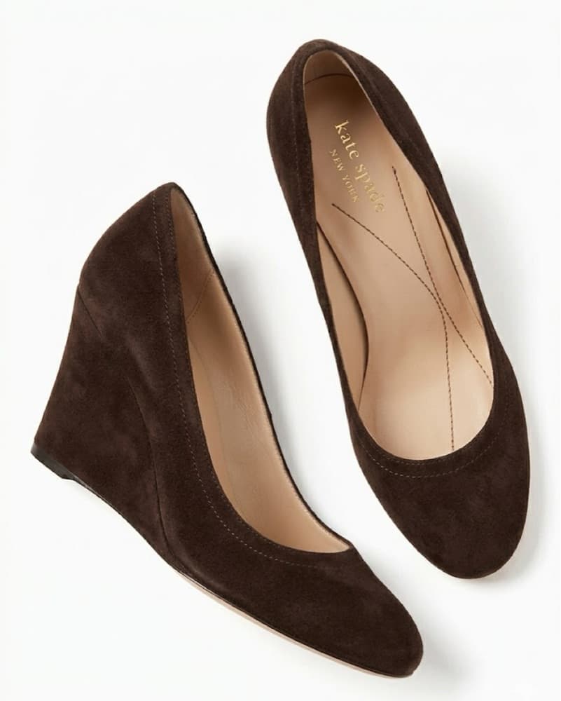 Brown Suede Y2k Kate Suede Wedge - Image 1