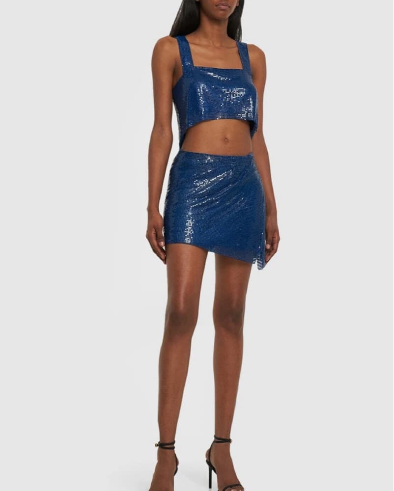 Blue Cropped Chainmail Top - Image 2