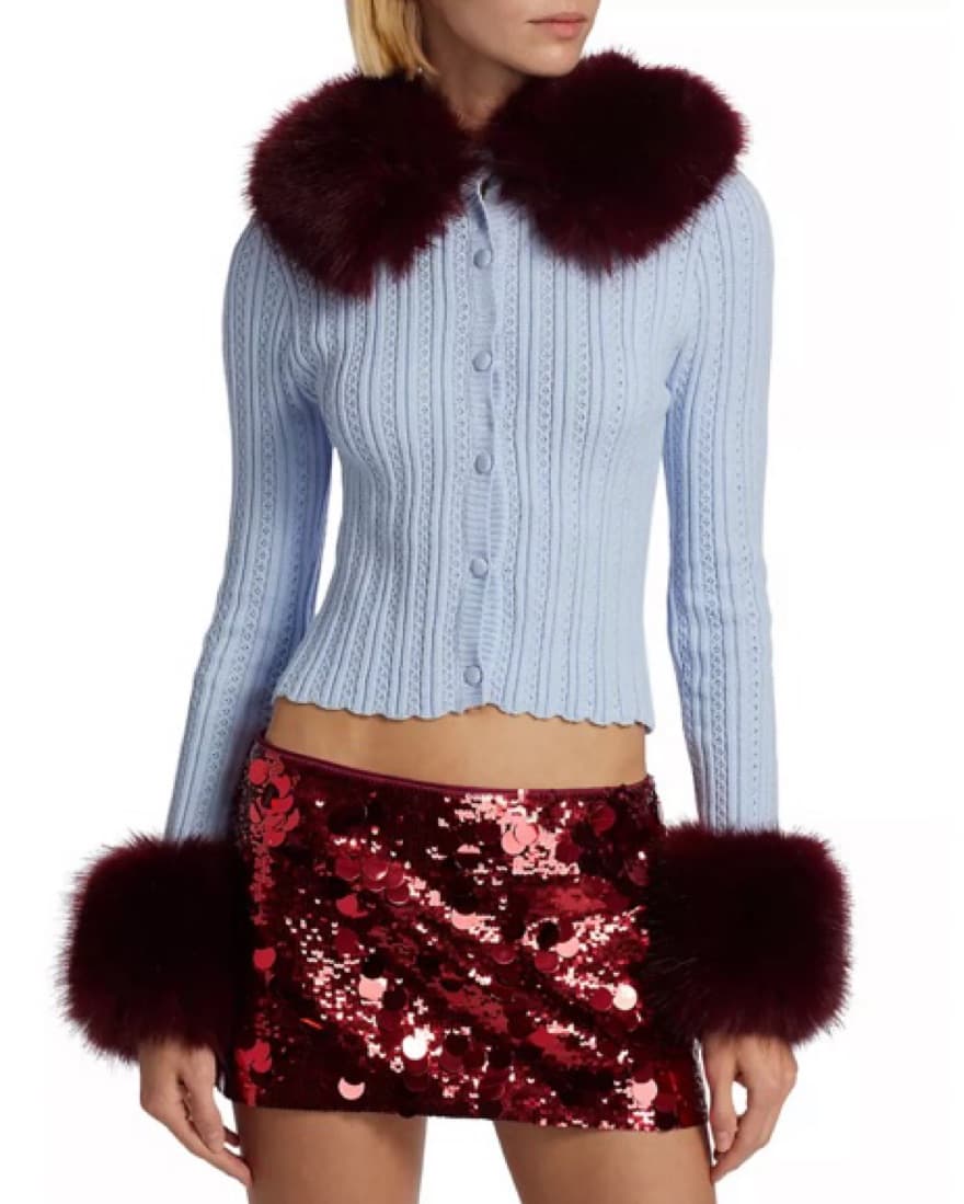 Danielle Guizio Pointelle Cardigan - Image 1