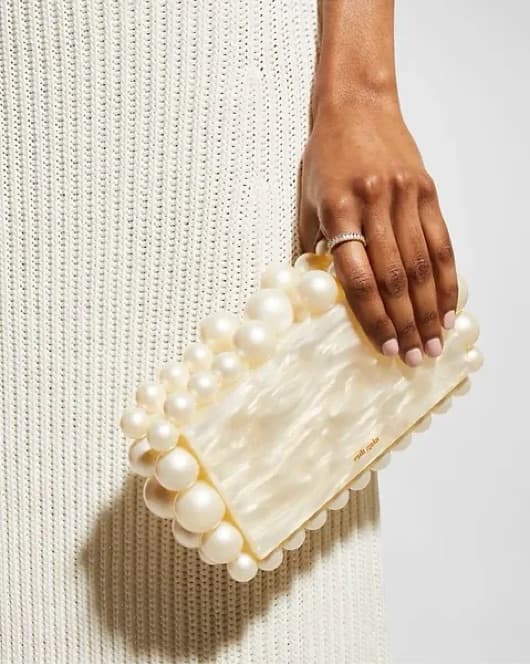 Cult Gaia Eos Clutch in Pearl - Image 5