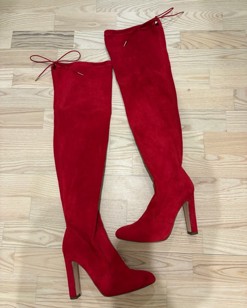 Red  Thigh-High Boots - Image 2
