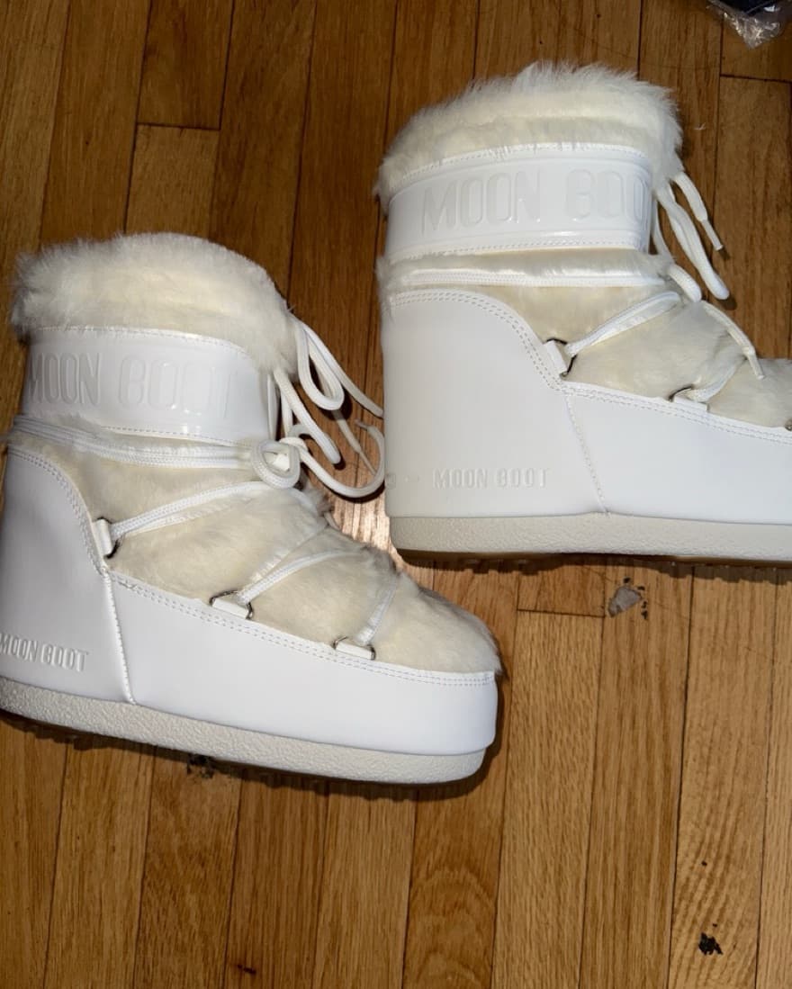 Moon Boots White Faux Fur 36/38 - Image 3