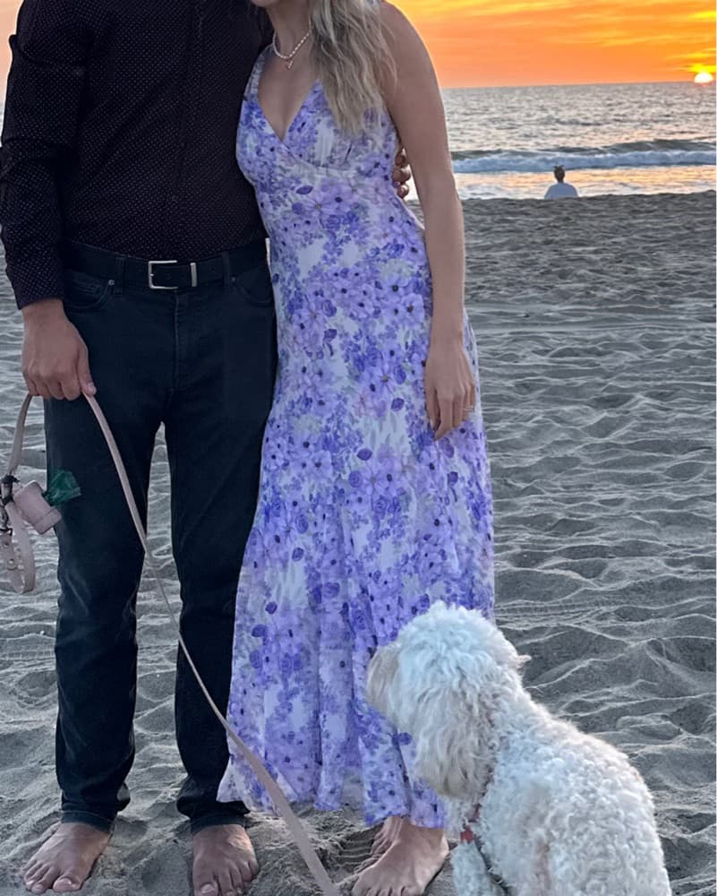 Gorgeous Purple Floral Dress - Image 3
