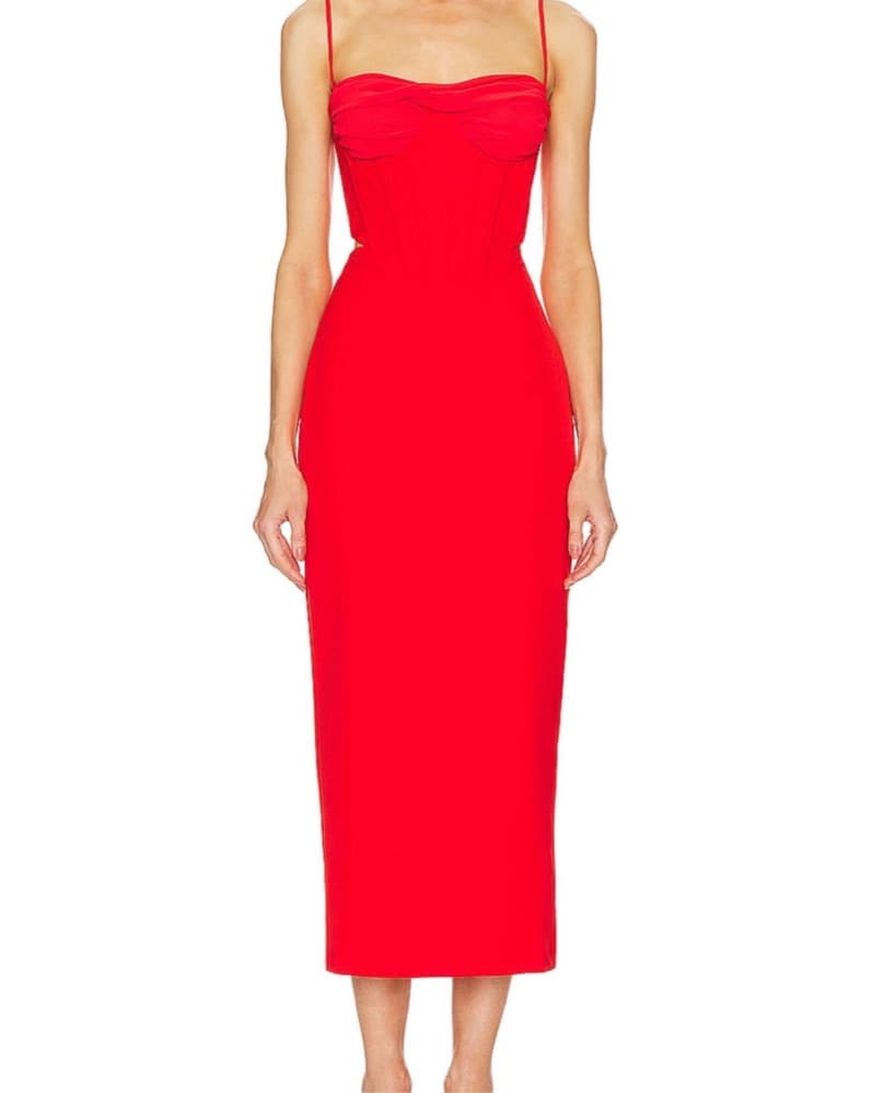 Martini midi Dress In fire Red  - Image 1