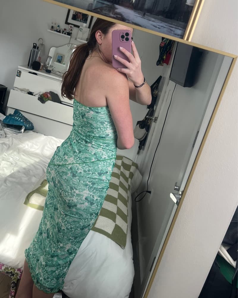 Vibrant GreenFloral Strapless Maxi Dress - Image 2