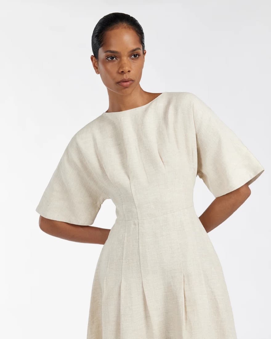 DISSH Natural Boatneck Midi Dress - Image 1