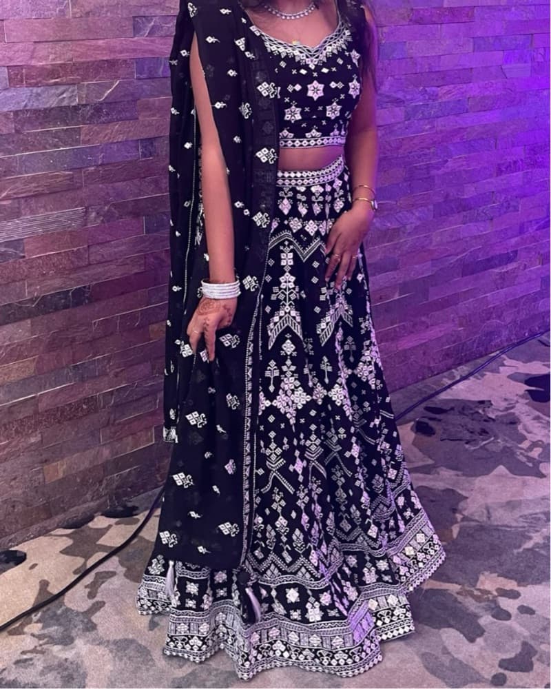Elegant Embroidered Black Lehenga Choli - Image 1