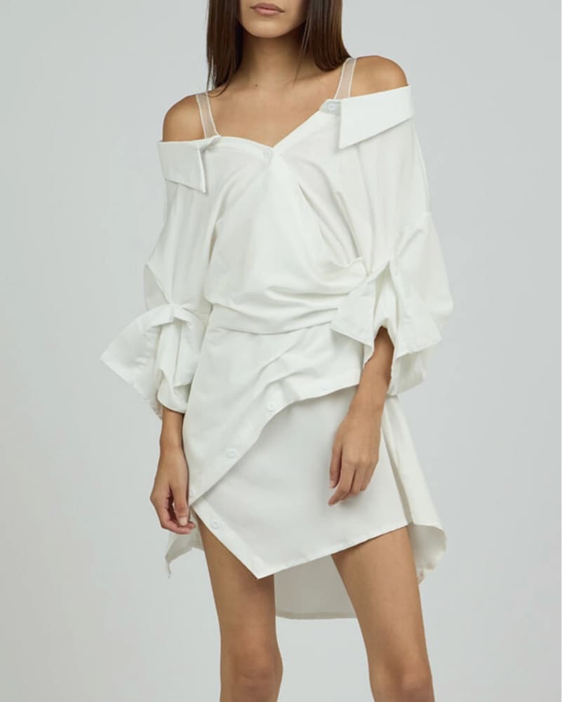 Aria Button Mini Shirt Dress - Image 2