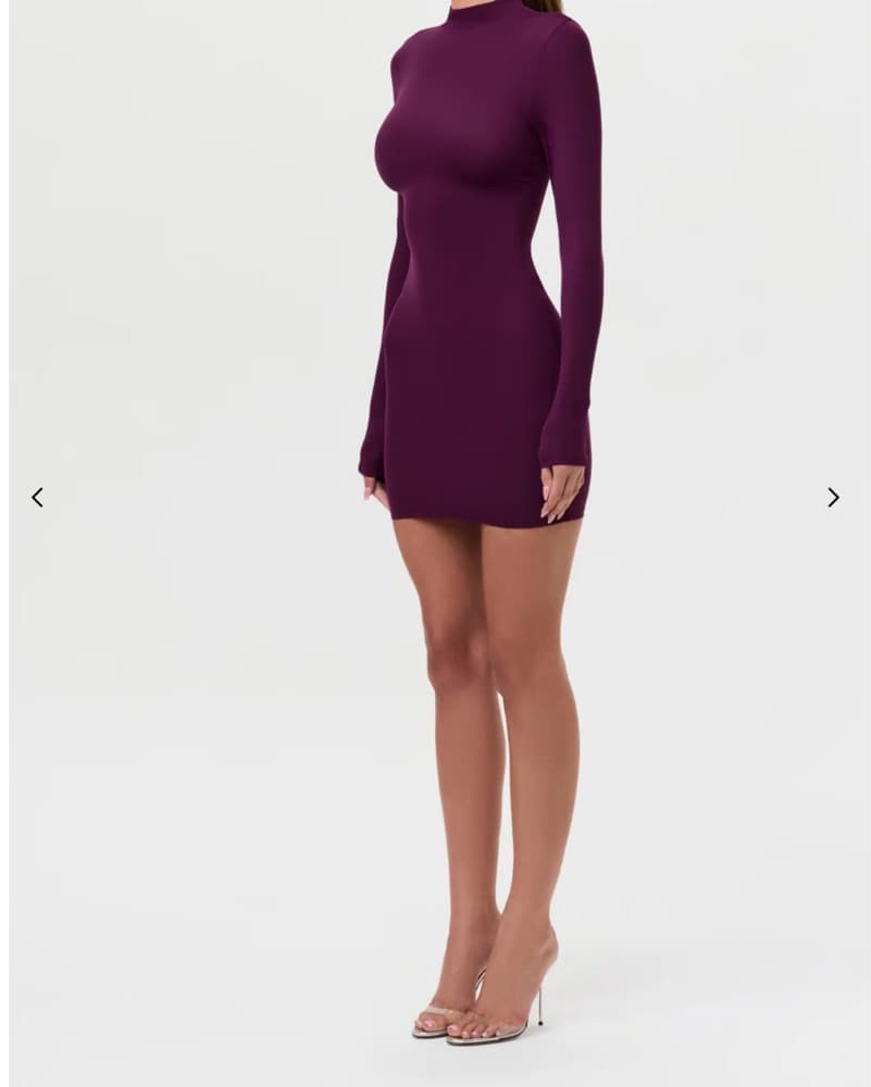 Luxurious Mulberry Bodycon Dress - Image 2