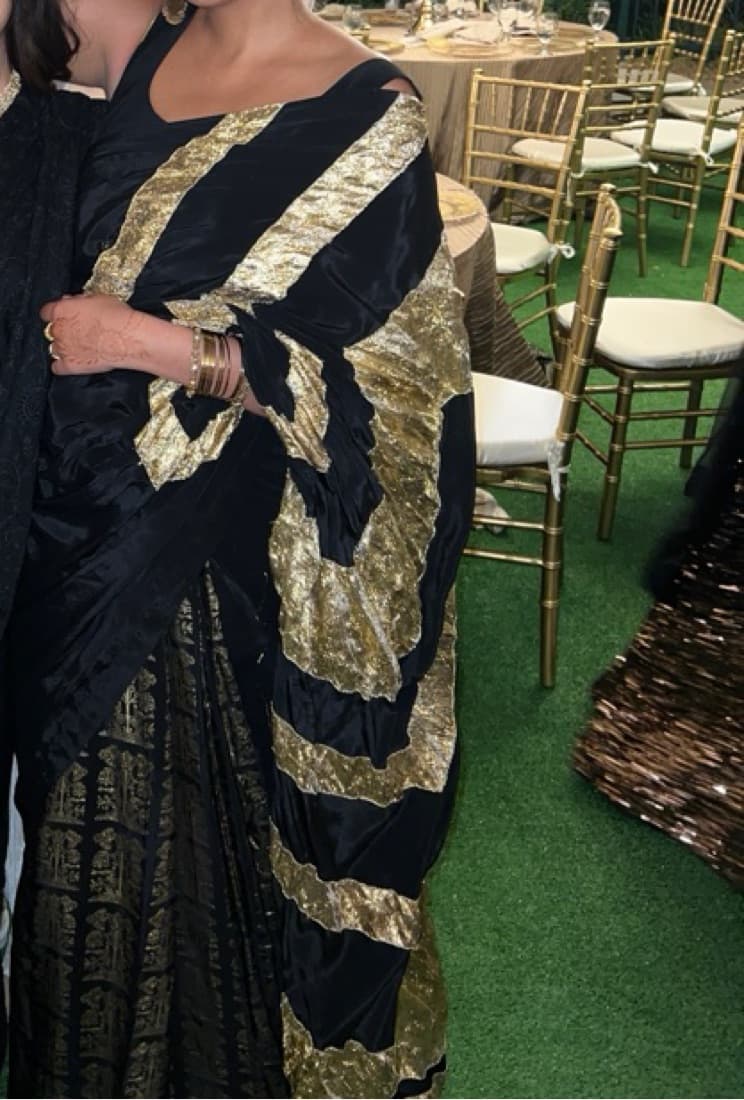 Black And Gold Saree - Image 1