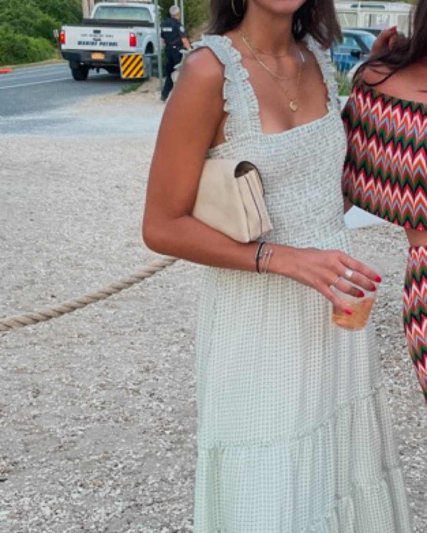 Green Tiered Gingham Maxi Dress - Image 2