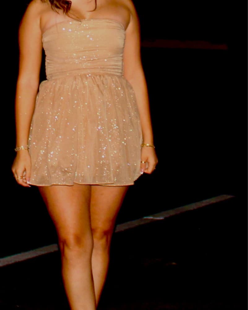 Sparkling Gold Cocktail Dress - Image 4
