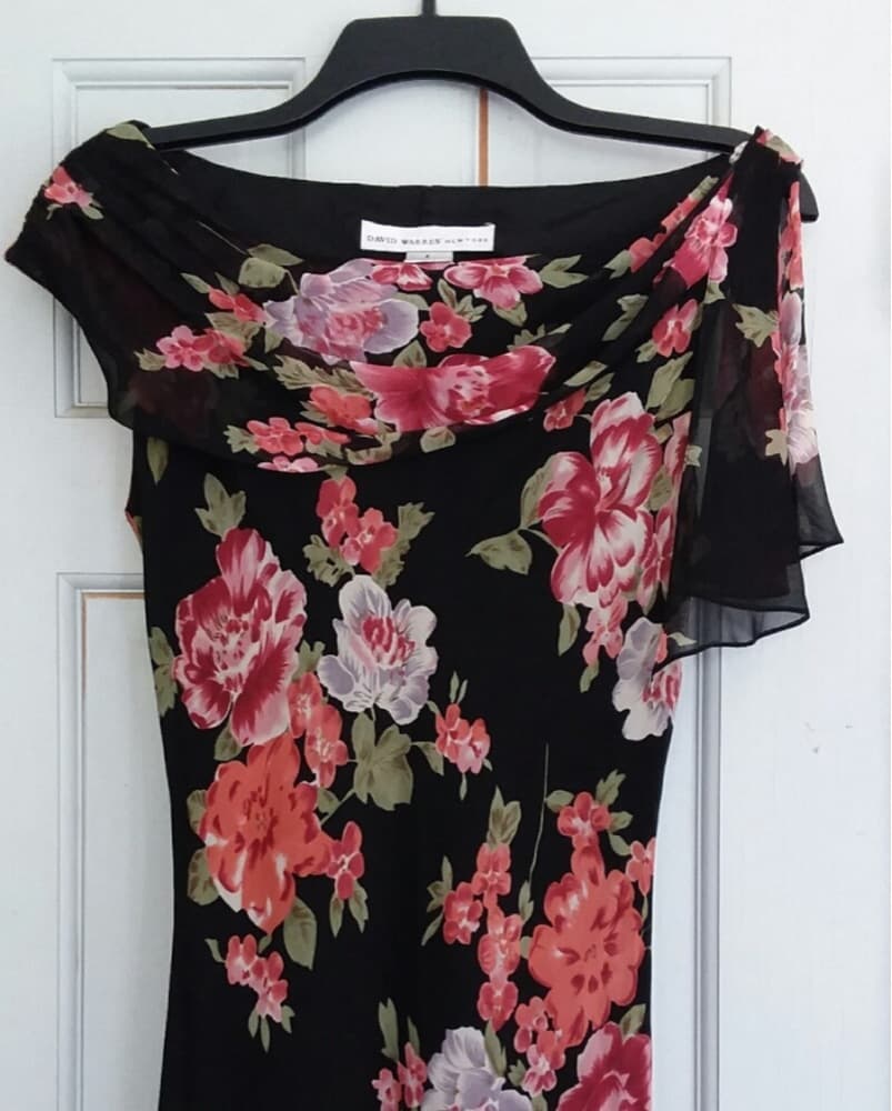 Asymmetrical Silk Floral Dress - Image 1
