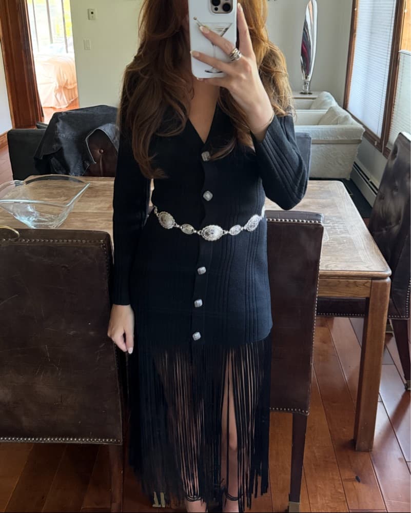 Sandro Black Mid-Length Dress - Image 1