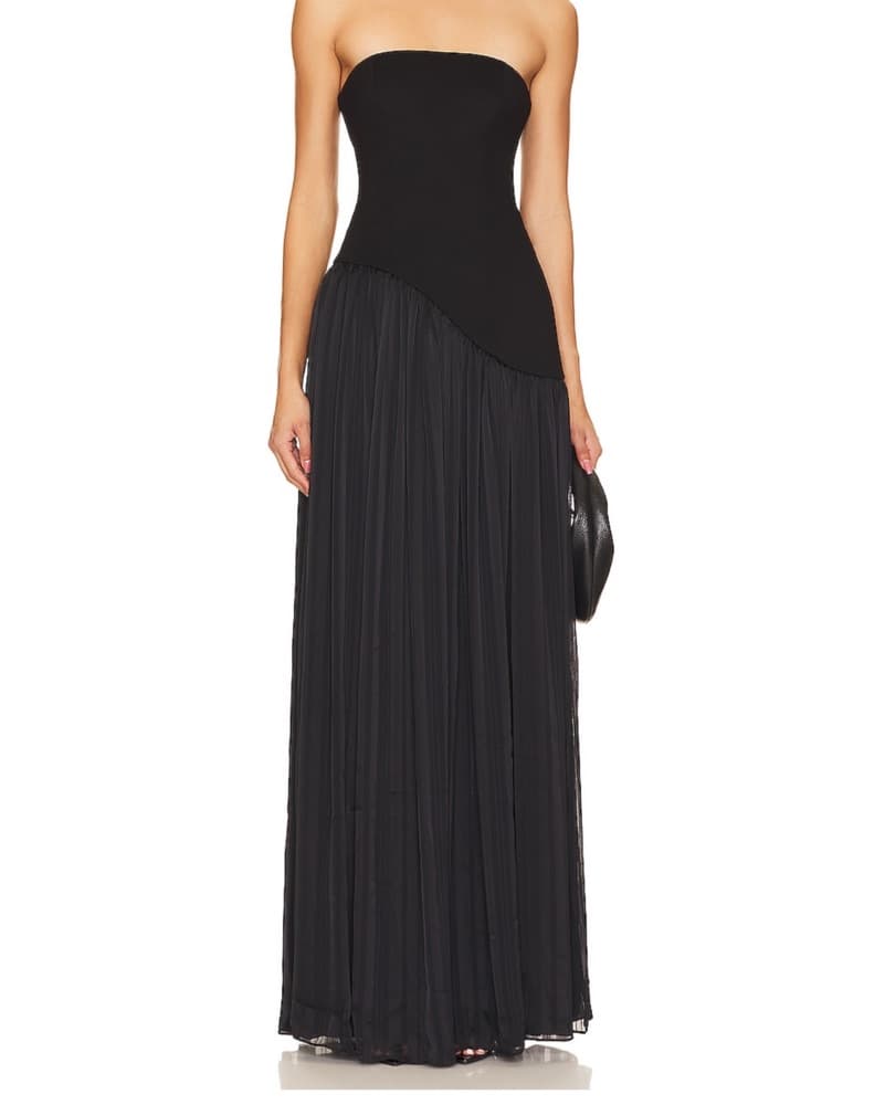 Alice Strapless Gown in Black - Image 1